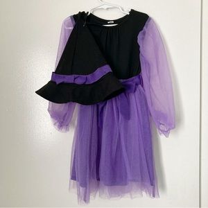 Girl witch costume dress with hat